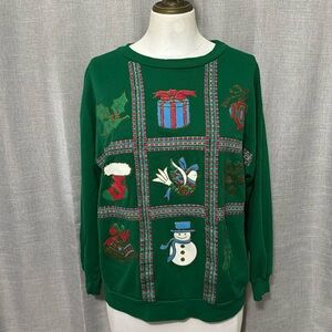 ☃️Haband for Her brand Vintage Ugly Christmas Sweatshirt 🎄EUC